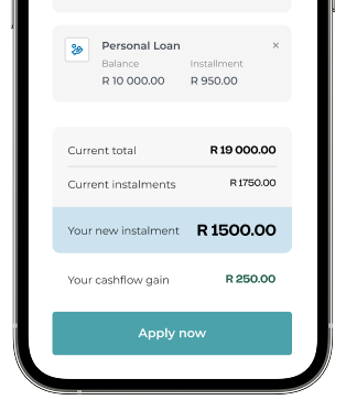 Mobile app: new instalment summary and action to apply